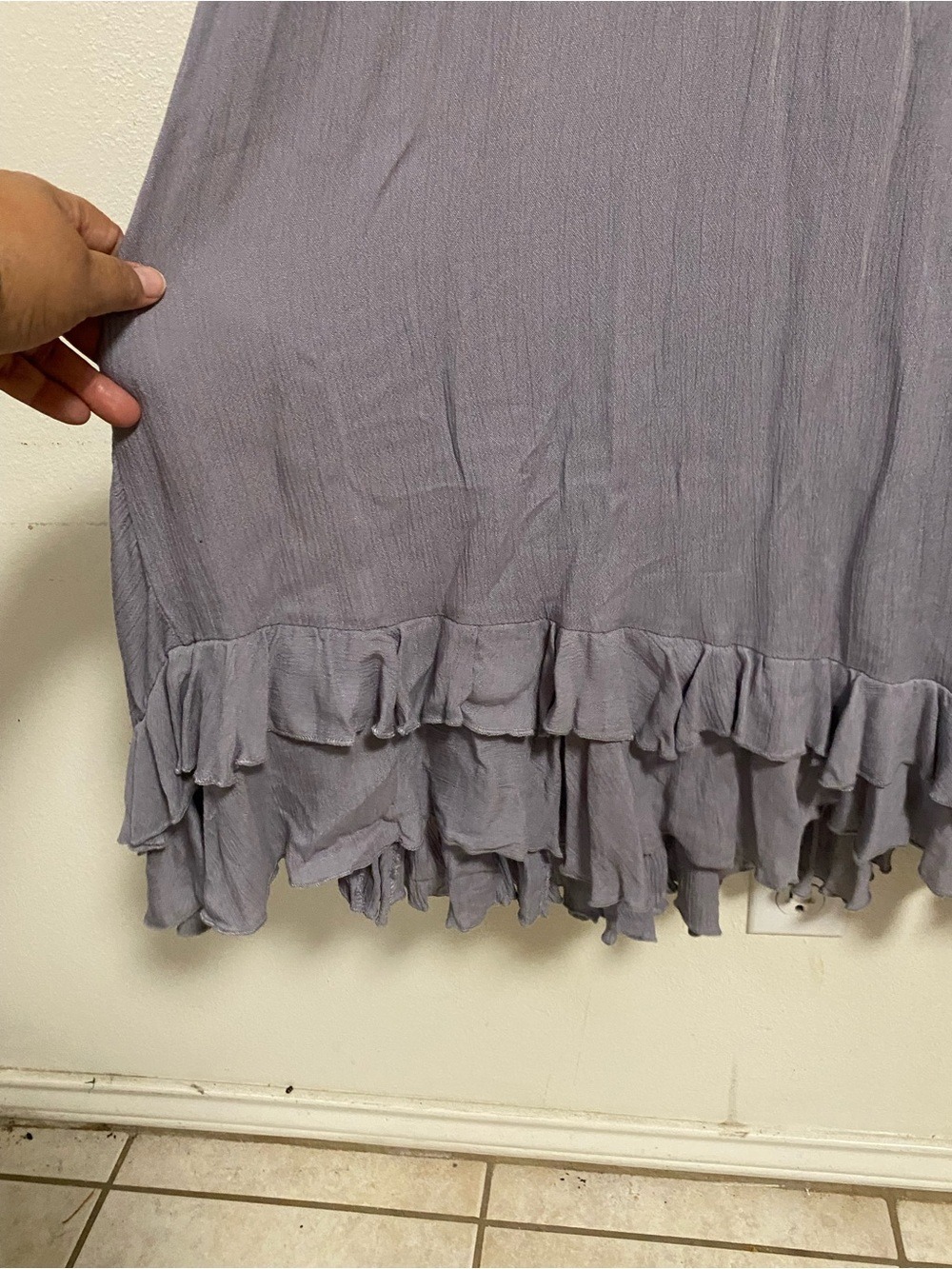 Free People One Dress Women Size XS Purple Slate Adella Maxi Slip Dress Boho - Picture 5 of 15